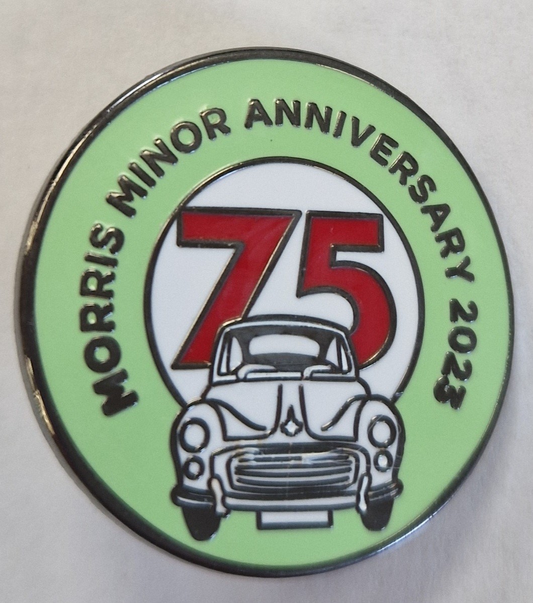 Enamelled Lapel badge - 75  years of Morris Minor